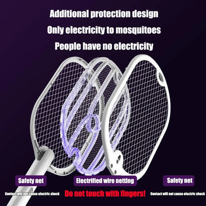 Upgraded 3000V Mosquito Swatter with TYPE-C Charging, 3 in 1 Electric Mosquito Swatter, Mosquito Killer Lamp