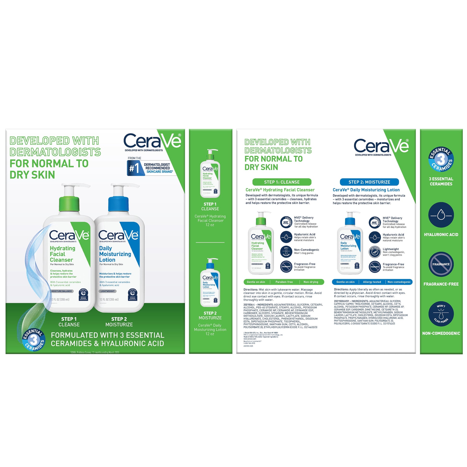 Daily Skincare Essentials Kit for Balanced to Dry Skin, 2 Piece Set