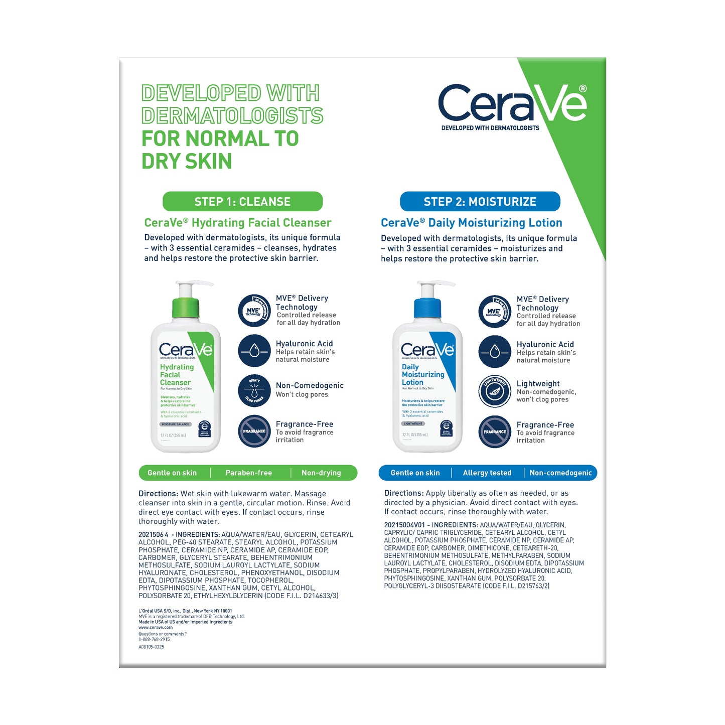 Daily Skincare Essentials Kit for Balanced to Dry Skin, 2 Piece Set