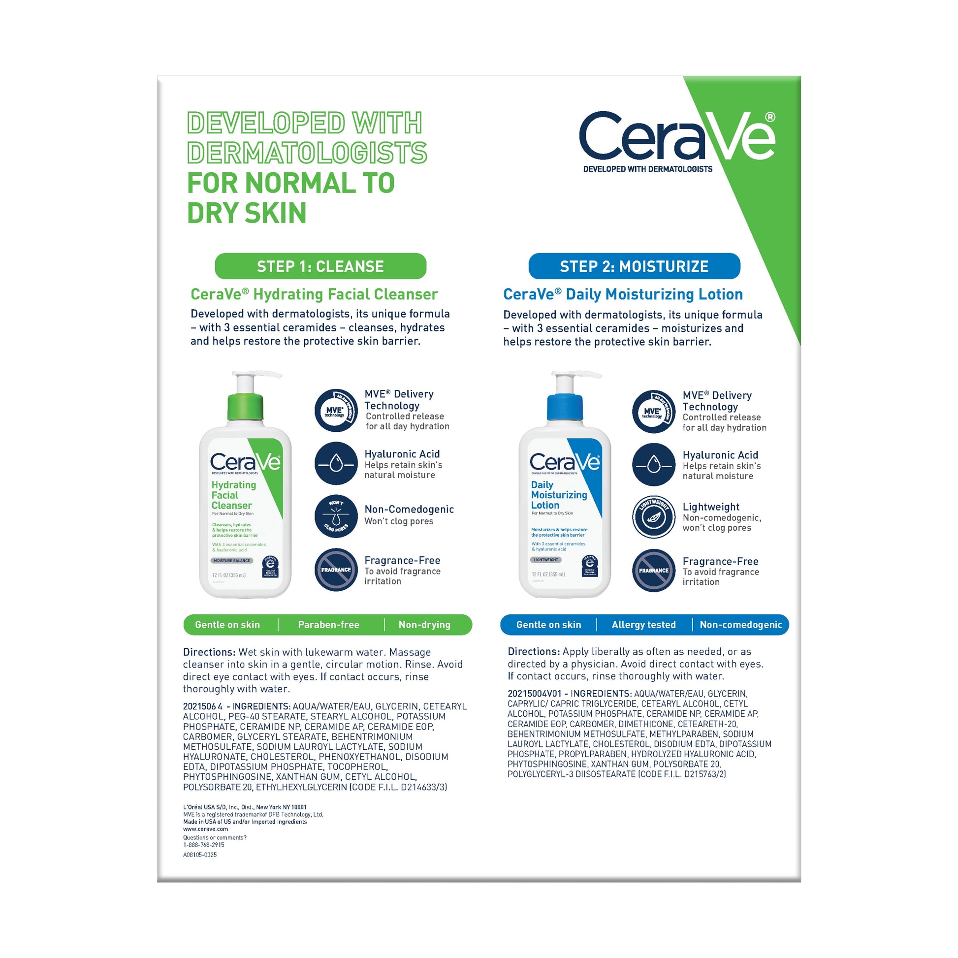 Daily Skincare Essentials Kit for Balanced to Dry Skin, 2 Piece Set